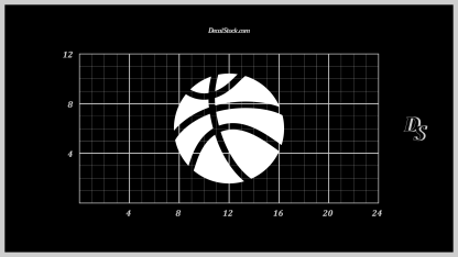 Basketball Solid Color Clear Outline Decal - Image 2