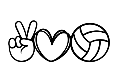 Peace. Love. Volleyball. Decal