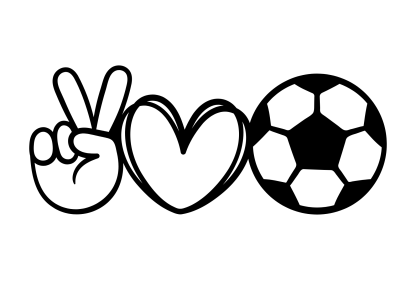 Peace. Love. Soccer. Decal