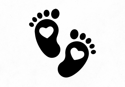 Baby Feet with Hearts Decal