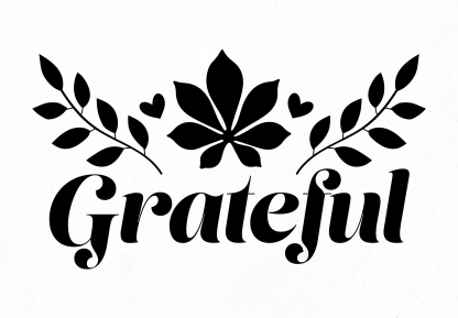 Grateful Cursive Wreath Decal