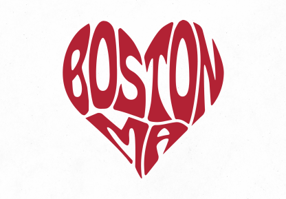 Boston MA Heart-Shaped Decal