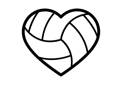 Heart Volleyball Decal