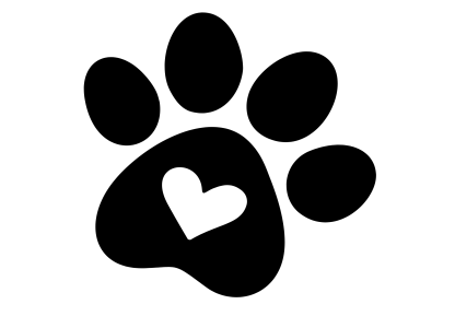 Dog Paw & Heart Decal