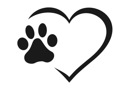 Dog Paw in Heart Decal