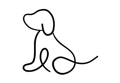 Dog Line Drawing Decal