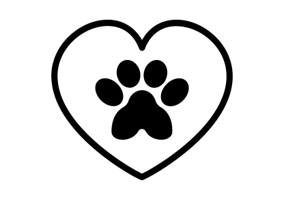 Dog Paw In Heart Decal