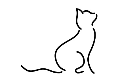 Cat Line Drawing Decal