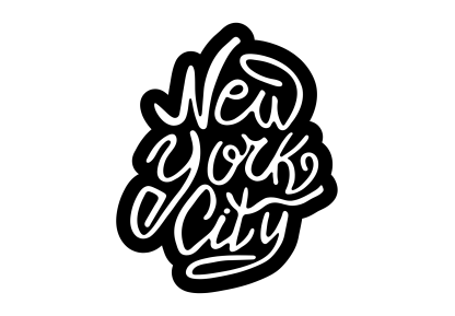 New York City Text Handwritten Decal