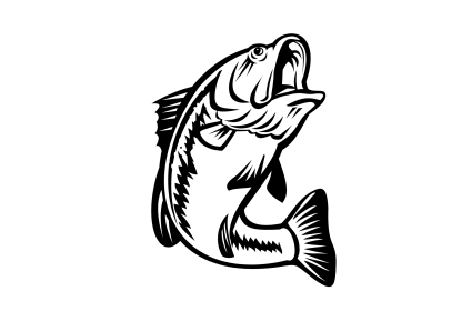 Bass Jumping Fishing Decal