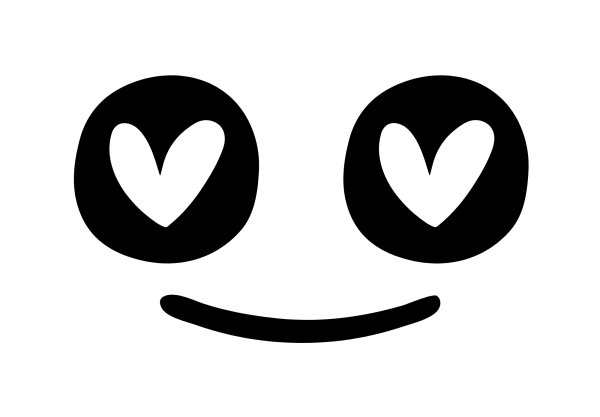 Smiley & Heart Eyes Solid Decal