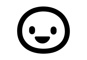 Smiley Face Open Mouth Outline Decal