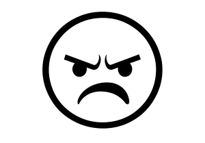 Angry Face Outline Decal