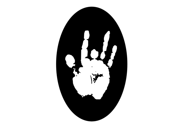 Jerry Garcia Handprint Vertical Oval Decal