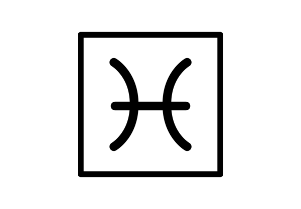Pisces Square Outline Astrology Decal