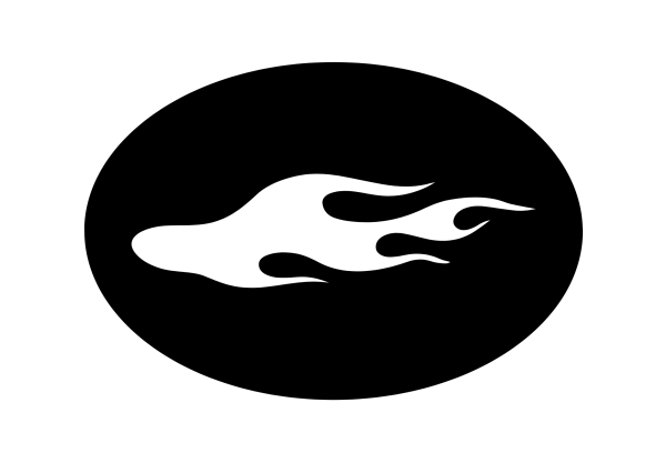 Flame Oval Solid Decal