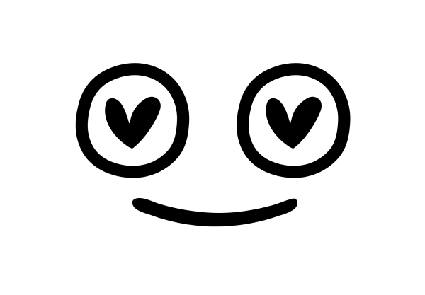 Smiley & Heart Eyes Outline Decal