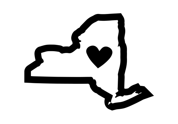 New York & Heart Outline Decal