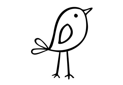 Small Bird Drawing Decal