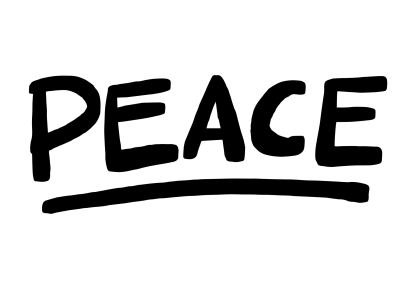 PEACE Text Underlined Decal