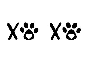 XOXO Heart in Cat Paw Decal