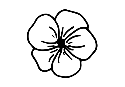 Five Petal Flower Line Illustration