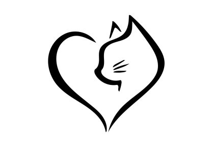 Cat Profile in Heart Decal