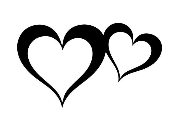Two Hearts Outline Decal