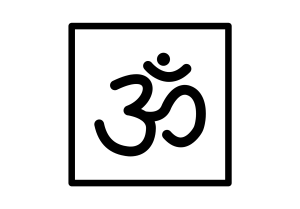 Hindu OM Symbol in Square Decal