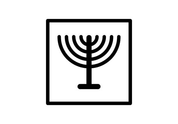 Menorah in Square Symbol Decal