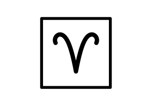 Aries Symbol in Square Decal