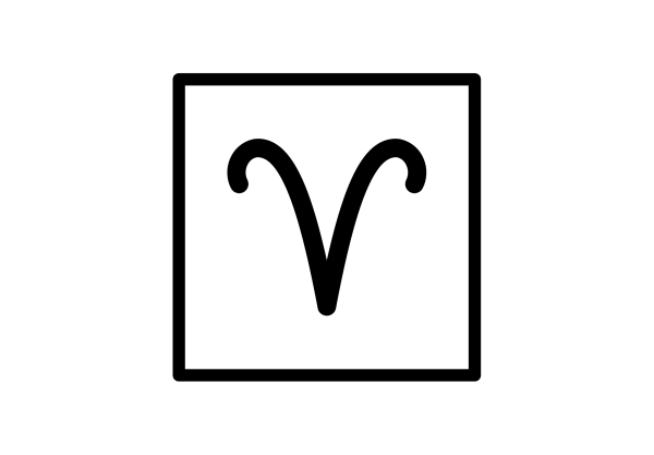 Aries Symbol in Square Decal