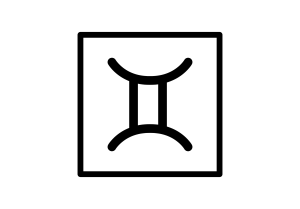 Gemini Symbol in Square Decal