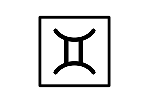 Gemini Symbol in Square Decal